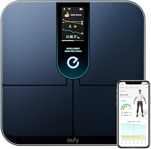 eufy door Anker Smart Scale P3, wififitheidsmonitor, intelligente analyse, virtueel 3D-lichaam, bluetoothweegschaal, digitale weegschaal die 16 kenmerken meet, zoals hartslag en BMI, meerdere modi