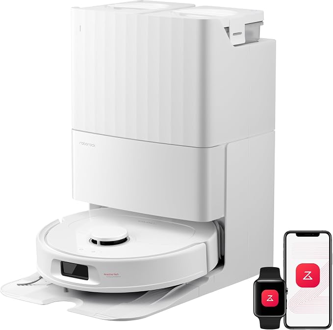 roborock Qrevo S Pro Robotstofzuiger met dweilfunctie, Upgrade van QV 35A, 18 500 Pa, 75 °C Zelfreiniging op Hoge temperatuur, Antiklitsysteem, Reactive Tech Obstakelvermijding, Alles-in-één Dock