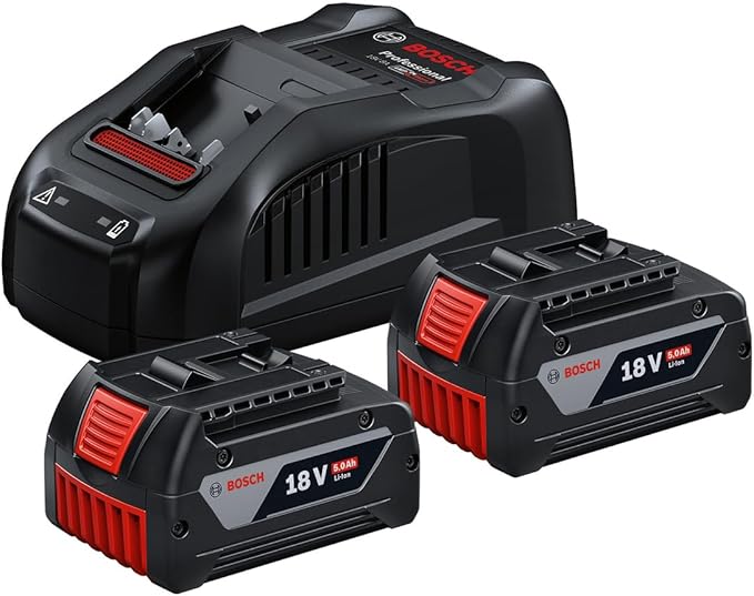 Bosch Professional 18V System accu-starterset (2x 5,0 Ah accu, snellader, in kartonnen doos)