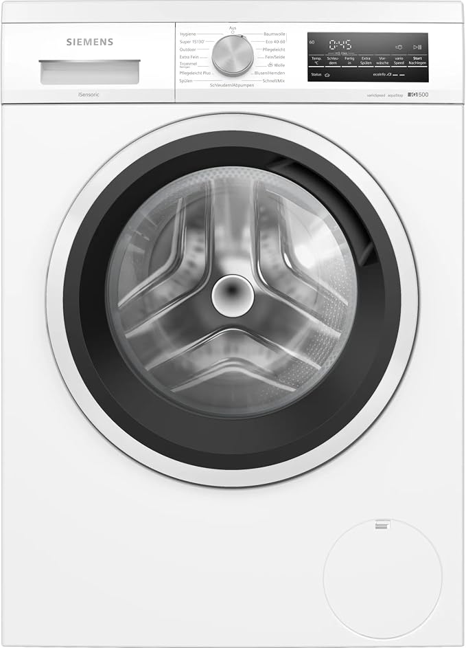 Siemens WU14UT42, iQ500 wasmachine, 9 kg, 1400 rpm, geschikt voor inbouw, extra energiebesparend en stil, varioSpeed voor kortere programma's, led-display, outdoorprogramma, bijvulfunctie, aquaStop