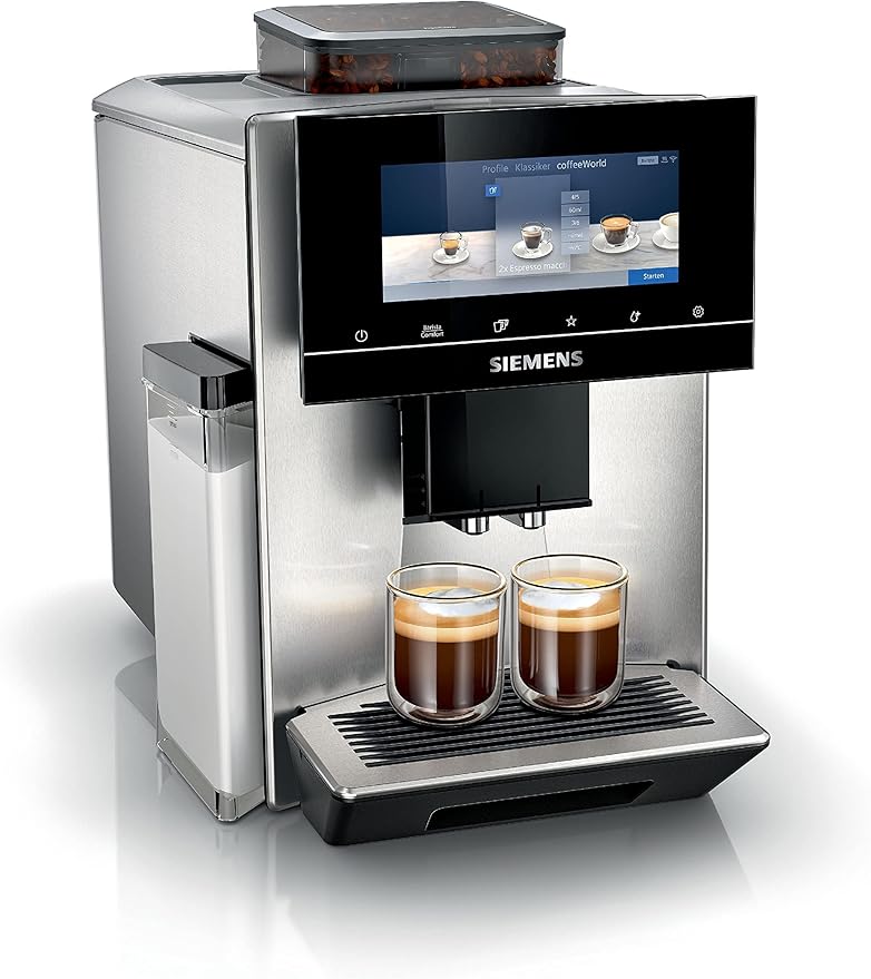 SIEMENS TQ903D03 Volautomatische koffiemachine EQ.900, 1-bonenhouder, HomeConnect, 6,8 inch (6,8 inch) full-touch display, stille bereiding, roestvrij staal