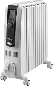 De'Longhi Dragon 4 Pro TRDX41025E Radiator, klassieke olieradiator met 3 standen, 24-uurs timer, vorstbescherming en eco-functie, veiligheidsthermostaat, 2500 watt, wit
