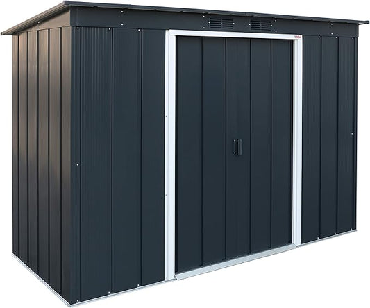 Duramax - Tuinhuis - Eco Pent Roof 8 x 4 - verzinkt metaal - antracietgrijs - 1,2 x 2,6 x 1,8 m