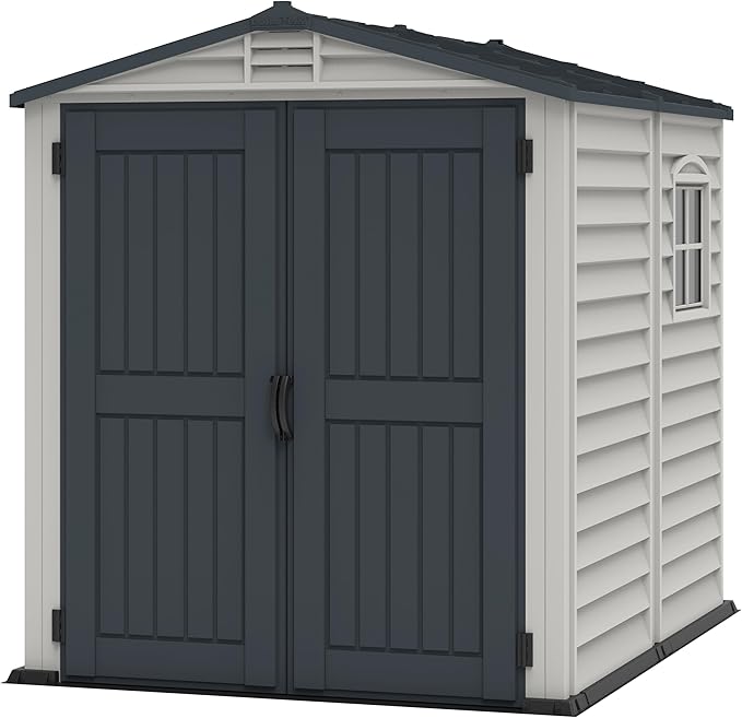 Duramax StoreMate Noche tuinhuis, vinyl, 1,8 x 1,8 m, antraciet & rood