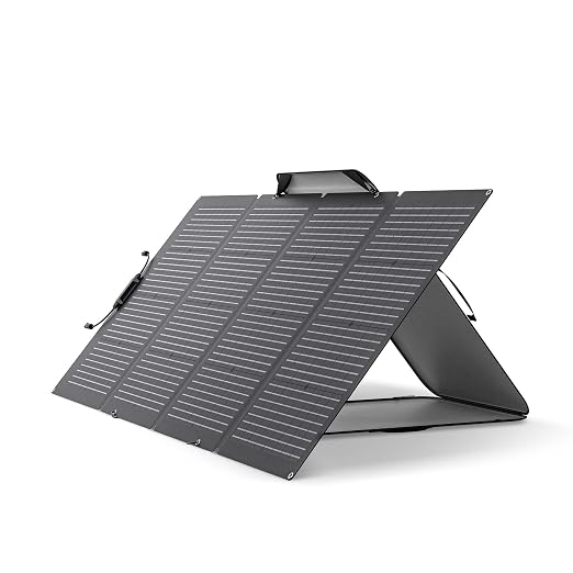 ECOFLOW Zonnepaneel, 220 W, dubbelzijdig opvouwbaar, met verstelbare houder, waterdicht IP68 en duurzaam voor het leven buiten het net