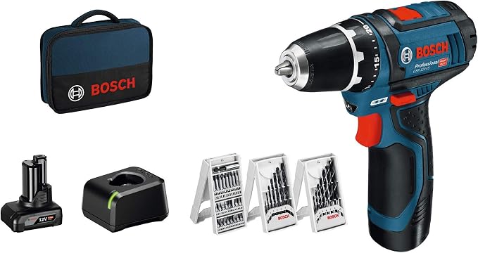 Bosch Professional 12V System accuschroefboormachine GSR 12V-15 met 39-dlg. accessoireset, accu 2,0 Ah, accu 4,0 Ah, oplader GAL 12V-20, tas