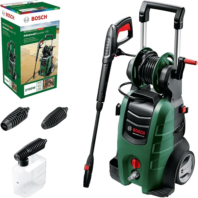 Bosch Lawn and Garden Hogedrukreiniger AdvancedAquatak 140 (2100 W, Max. Pomphoeveelheid: 450 L/U, in kartonnen doos), groen