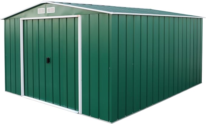 Duramax Metalen gereedschapsschuur Eco thermisch verzinkt 10 x 12 cm met witachtige versieringen