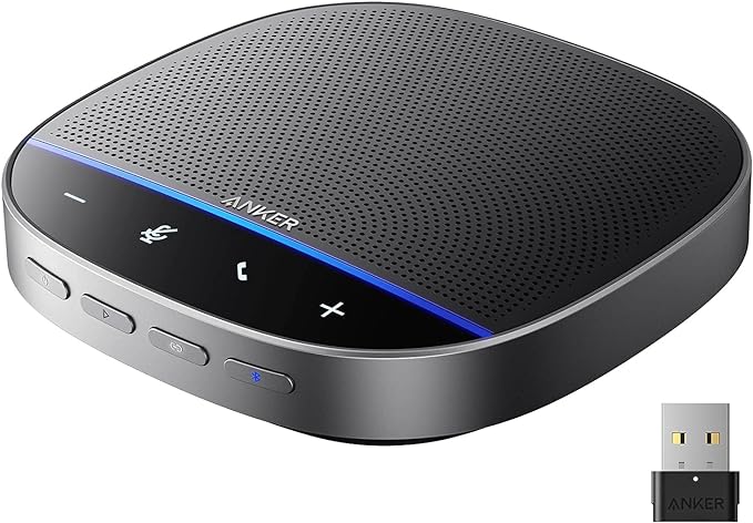 Anker PowerConf S500 Conference Speaker with Zoom Certification, USB-C Bluetooth Speaker for Calls, Conferencing, Telephony, Microphones for Smart Voice Recording