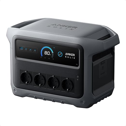Anker SOLIX C1000 Gen 2 Draagbare Powerstation, 2.000W (Piek 3.000W) Zonne-Generator, Volledig Opgeladen in 49 Min, 1.024Wh LiFePO4-Accu voor Noodstroom, Stroomuitval & Kamperen