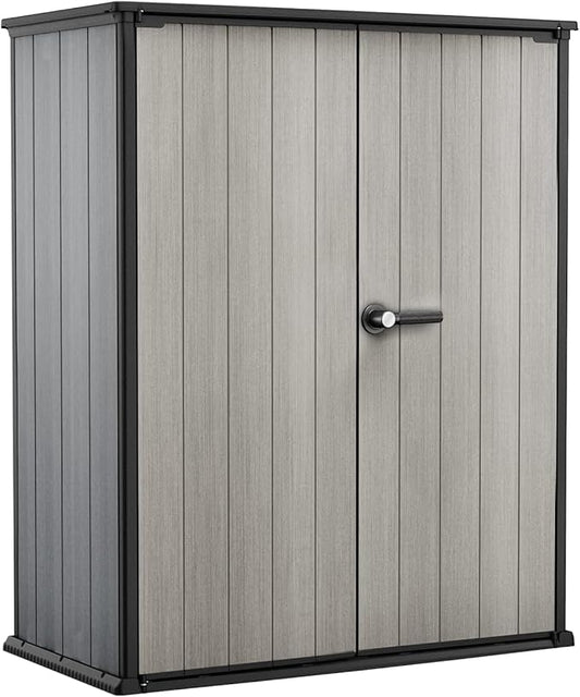Keter High Store Plus Tuinhuis voor buiten, 1400 l, grijs, met Duotech technologie, wanden om te beschilderen, 170,4 x 140 x 73,6 cm