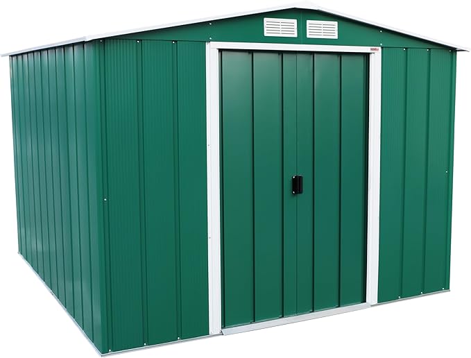 Duramax - Gereedschapsschuur eco-metaal, met randcoating, 20,3 x 20,3 cm, groen