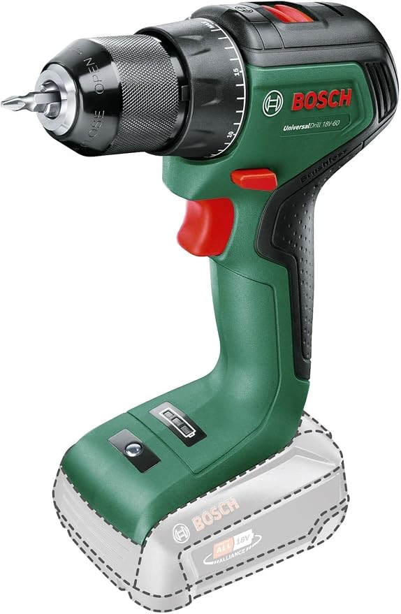 Bosch accuboormachine UniversalDrill 18V-60 (zonder accu, 18 Volt System, in kartonnen doos)