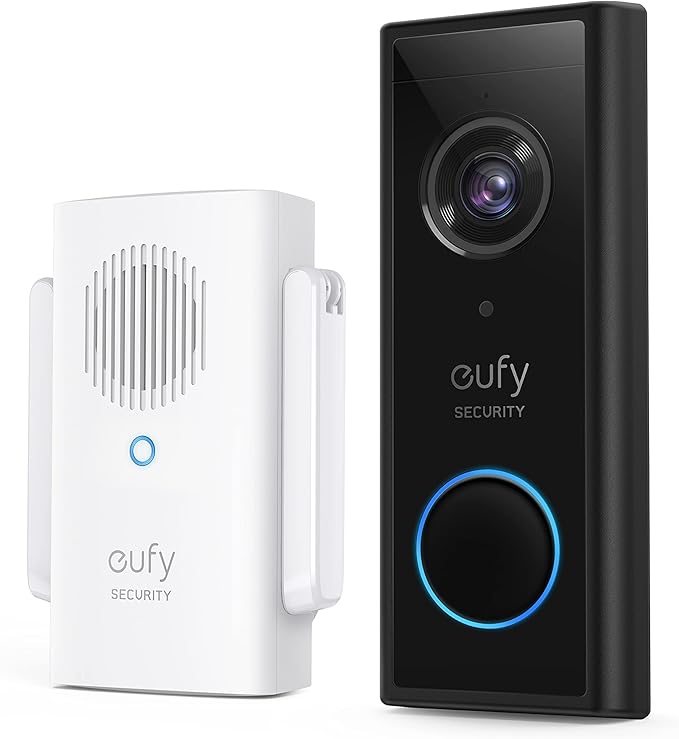 eufy Security, Draadloze videodeurbel (op batterij) met 2K HD, geen maandelijkse kosten, geïntegreerde AI voor menselijke detectie, tweerichtingsaudio, eenvoudige zelfinstallatie