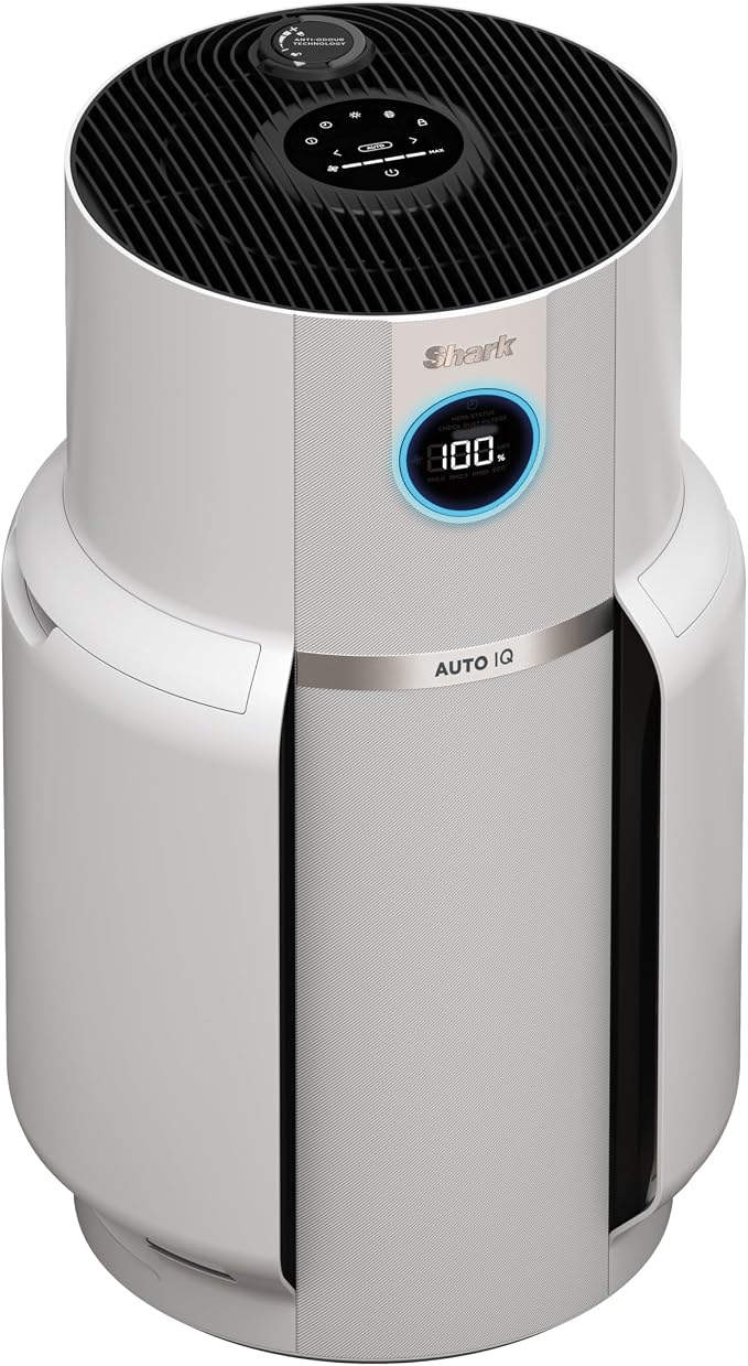 Shark NeverChange tot 5 jaar lang Luchtreiniger MAX voor Thuis, Dekking voor Grote Ruimtes 130m², 5-Jaar HEPA Filter Vangt 99,97% van Allergenen, Stof, Pollen, Huisdierschilfers, Automodus, Wit HP300EU