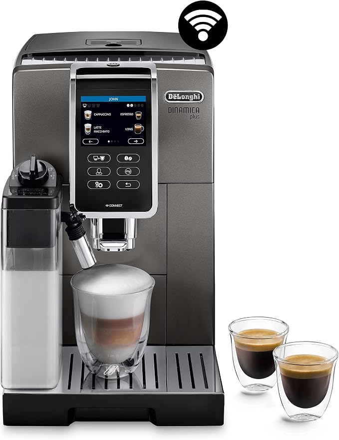 De'Longhi Dinamica Plus ECAM372.95.TB, cappuccino met LatteCrema-systeem, espresso, ECAM372.95.TB, titanium/zwart