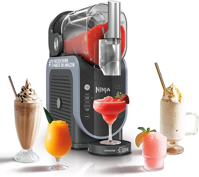 Ninja SLUSHi met RapidChill-technologie, 86 oz. bevroren drank en slushie-machine, 5 vooraf ingestelde programma's, margaritas, frappés en meer, premium accenten, zwart, FS301
