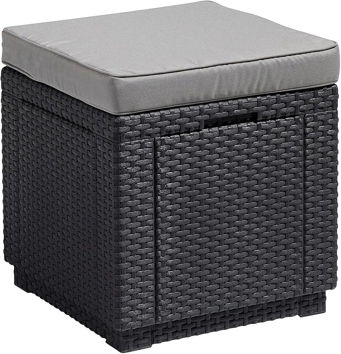 Allibert Cube Kruk met kussen, grafiet