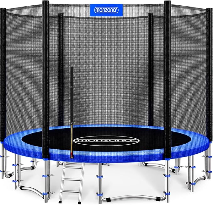 Monzana trampoline | Ø 244/305/366/426 cm | TÜV SÜD GS gecertificeerd | Complete set incl. veiligheidsnet, ladder, randafdekking & accessoires | kindertrampoline tuintrampoline