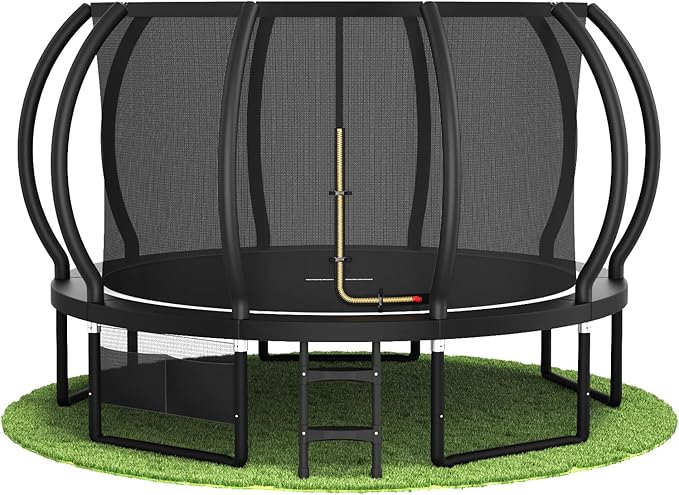Devoko Outdoor Trampoline 7.5ft/10ft/12ft/14ft GS Certified Garden Trampoline With Safety Net, Non-Slip Ladder& Shoe Organiser,Available For Toddlers And Adults, Up to 150kg