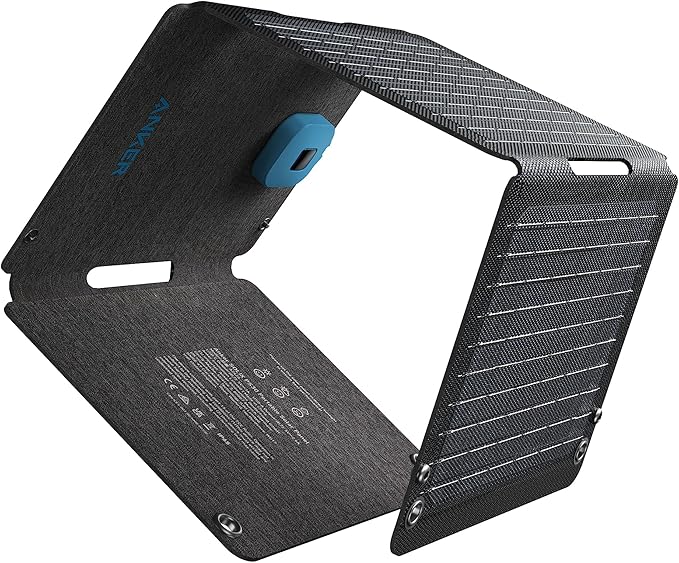 Anker Solix PS30 zonnepaneel, 30 W, opvouwbare draagbare zonne-oplader, IP65 water- en stofbestendigheid, ultrasnel opladen, laadt 2 apparaten tegelijk op voor kamperen, wandelen en buitenactiviteiten