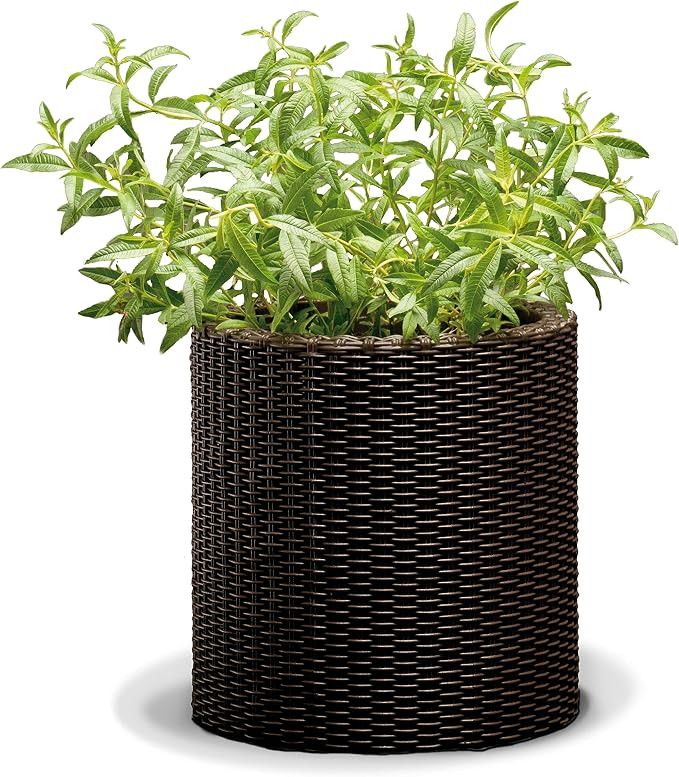 Keter 223744 Medium Rattan Flower Pot Rattan Round Brown 18 L