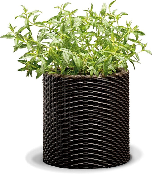 Keter 223744 Medium Rattan Flower Pot Rattan Round Brown 18 L