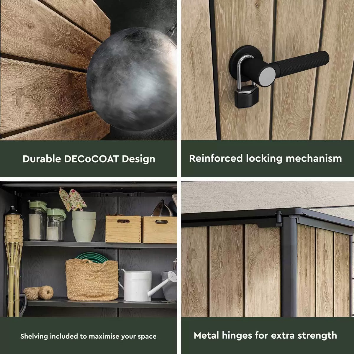 Keter Signature Vertical Shed - Walnut Look