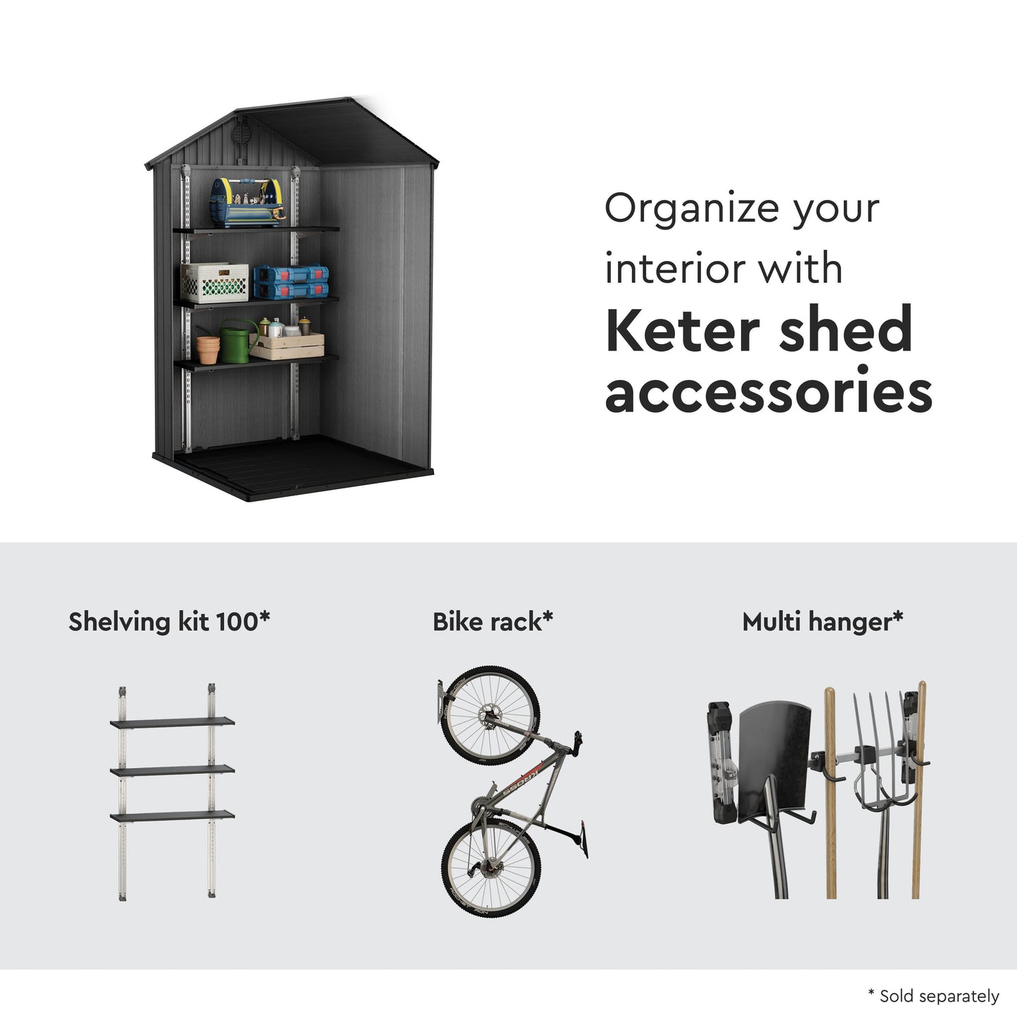Keter Darwin 4x4 Garden Shed - Wood Green (1.3 x 1.2m)