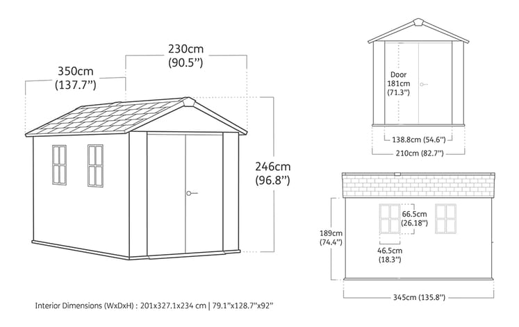 Keter Newton Plus Shed 7.5x11 (2.3 x 3.5m)