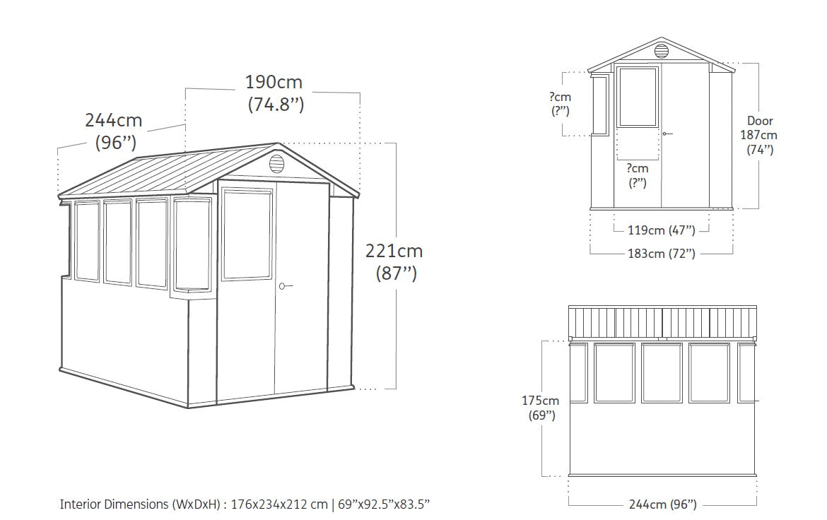 Keter Potting 6x8 Shed - Green (1.9 x 2.4m)