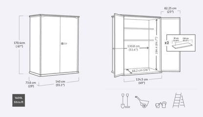 Keter High Store Plus Shed - 2 Pack