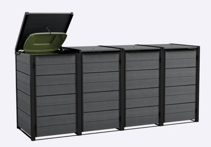 Keter Hideaway - 4 Bin (Grey)